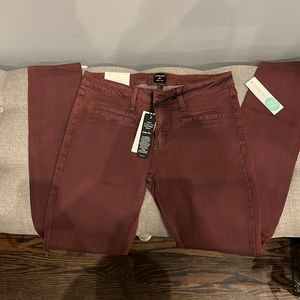 Just Black Joey Skinny Jean In Burgundy Size 29 NWT
